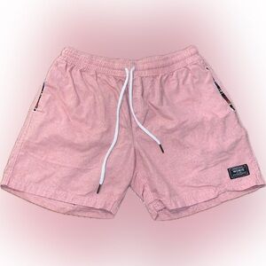 Wowie OG Casual Salmon Pink Aztec Drawstring Cotton Lightweight Shorts Men’s L